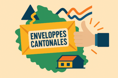 Dessin d'une enveloppe sur laquelle est écrit "enveloppes cantonales" - Agrandir l'image, fenêtre modale