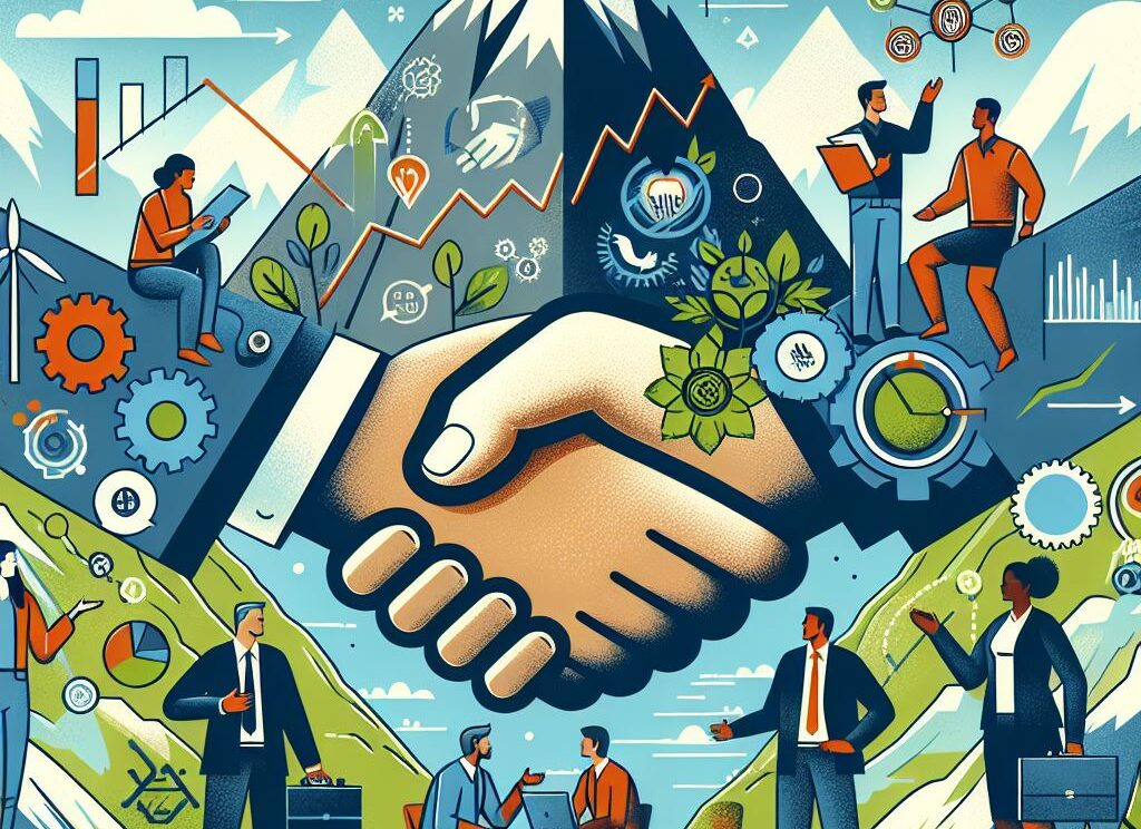 Image générée par intelligence artificielle. Qui symbolise l'aide apportée aux plus éloignés de l'emploi dans les Hautes-Alpes.