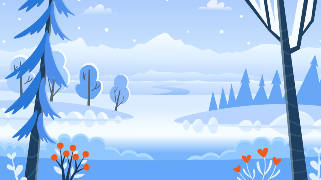 Dessin d'un paysage hivernal - Agrandir l'image, fenêtre modale